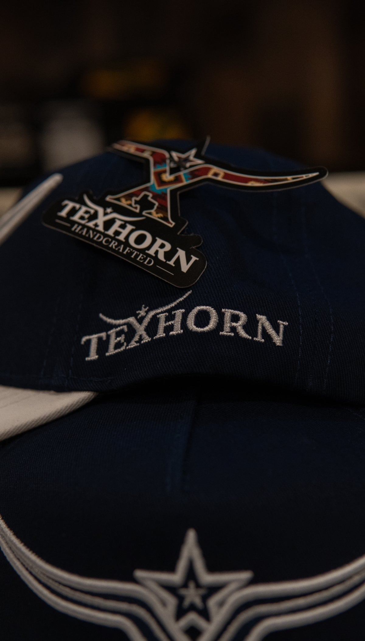 Tex Horn Snapback Cap White Tex Navy