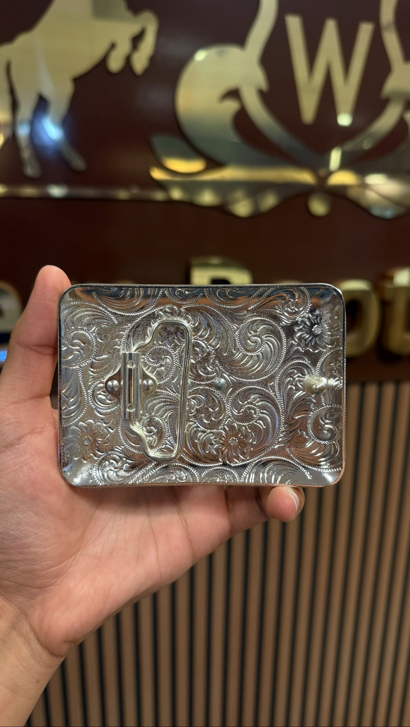 San Judas Square Gold Silver Buckle