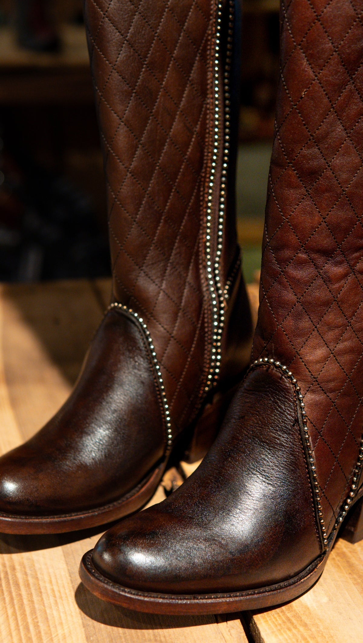 Athiri Ladies Cavalier Choco Round Toe Boots