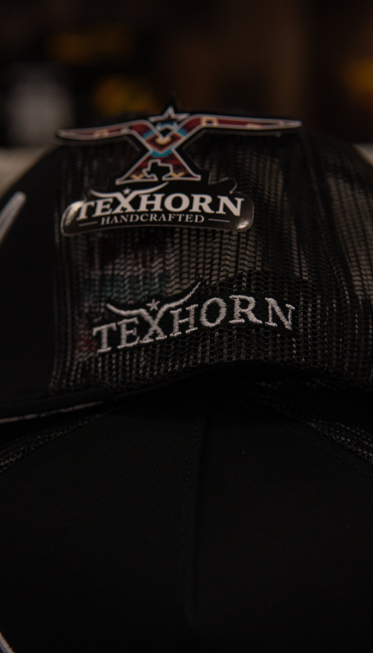Tex Horn Snapback Cap Black & White Map Brim
