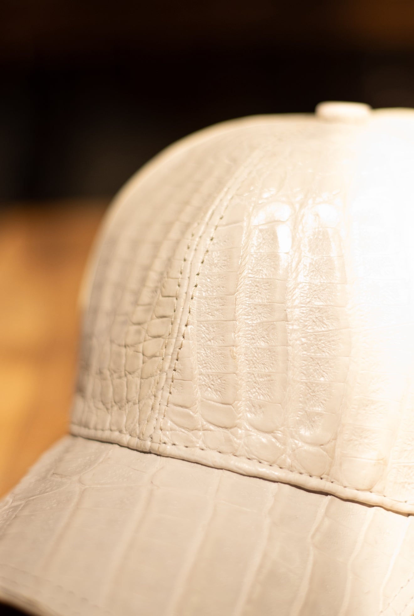 Caiman Ostrich “Winter White” Cap