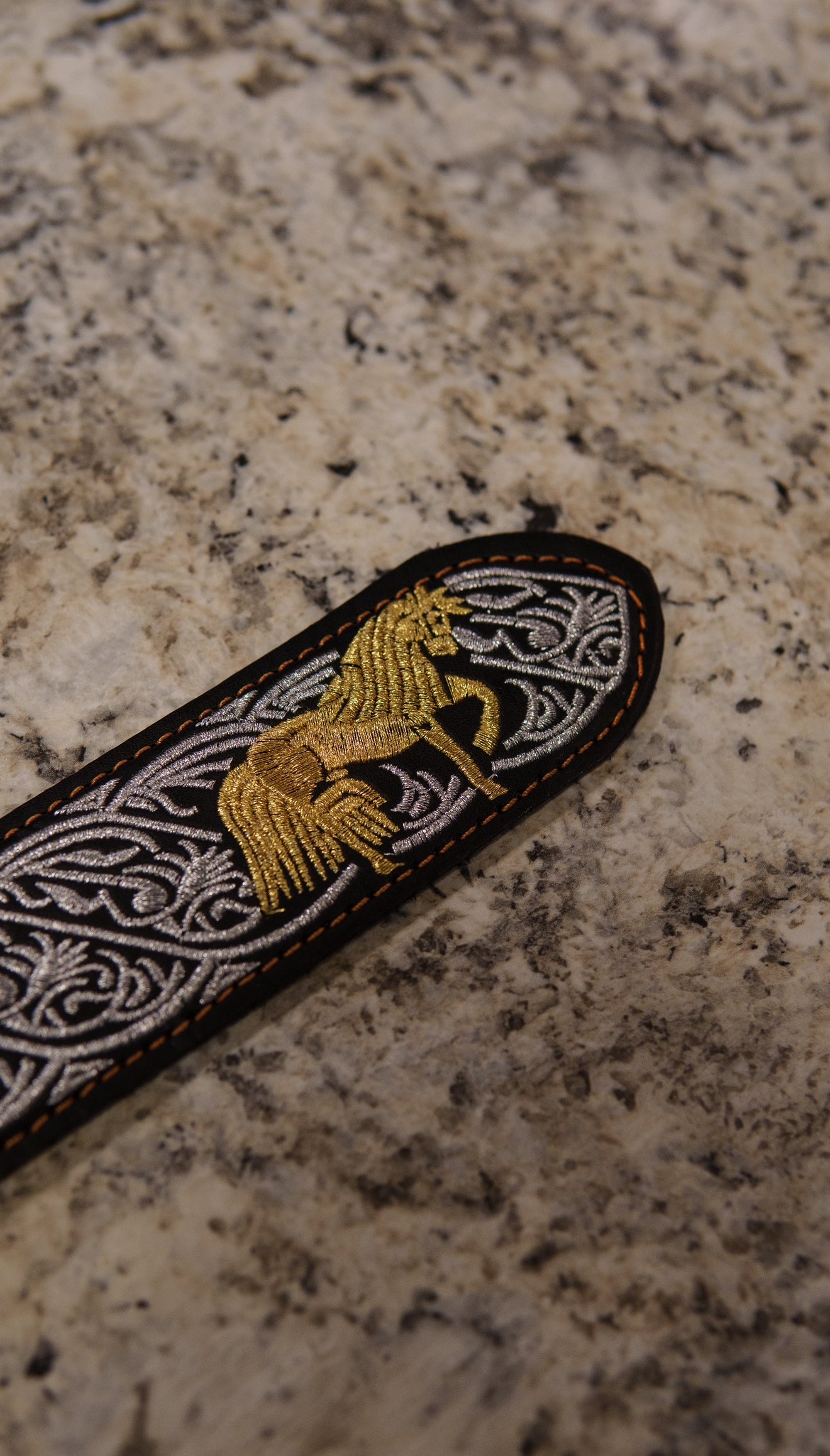 Men’s 2” Belt - Golden Silver Horse