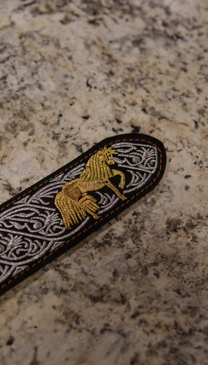 Men’s 2” Belt - Golden Silver Horse