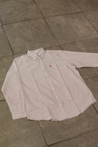 Men’s Printed Long Sleeve Button Up - Red Stars