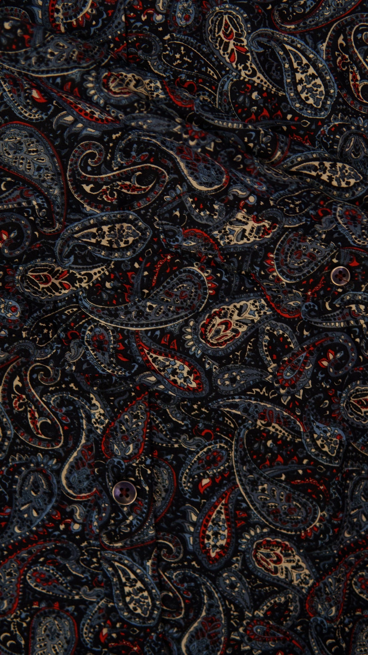 Men’s Printed Long Sleeve Button Up - Shark Attack Paisley