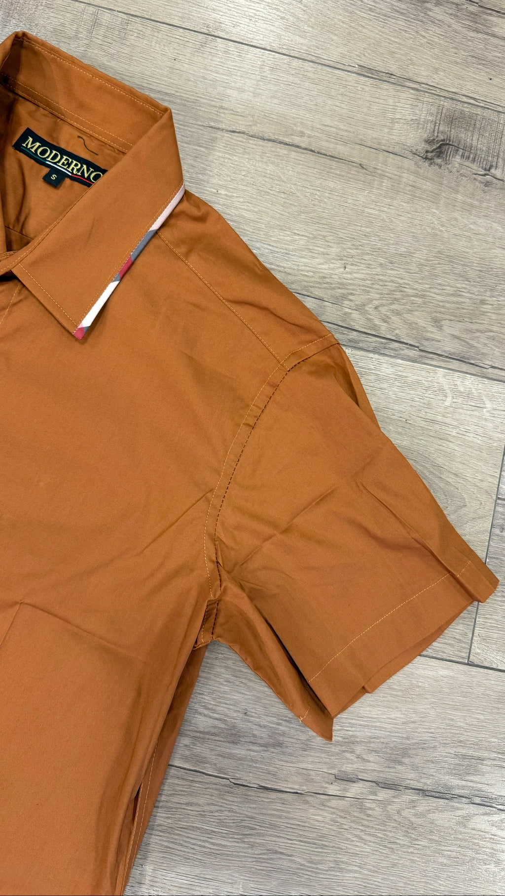 Men’s Short Sleeve Button Up - Burnt