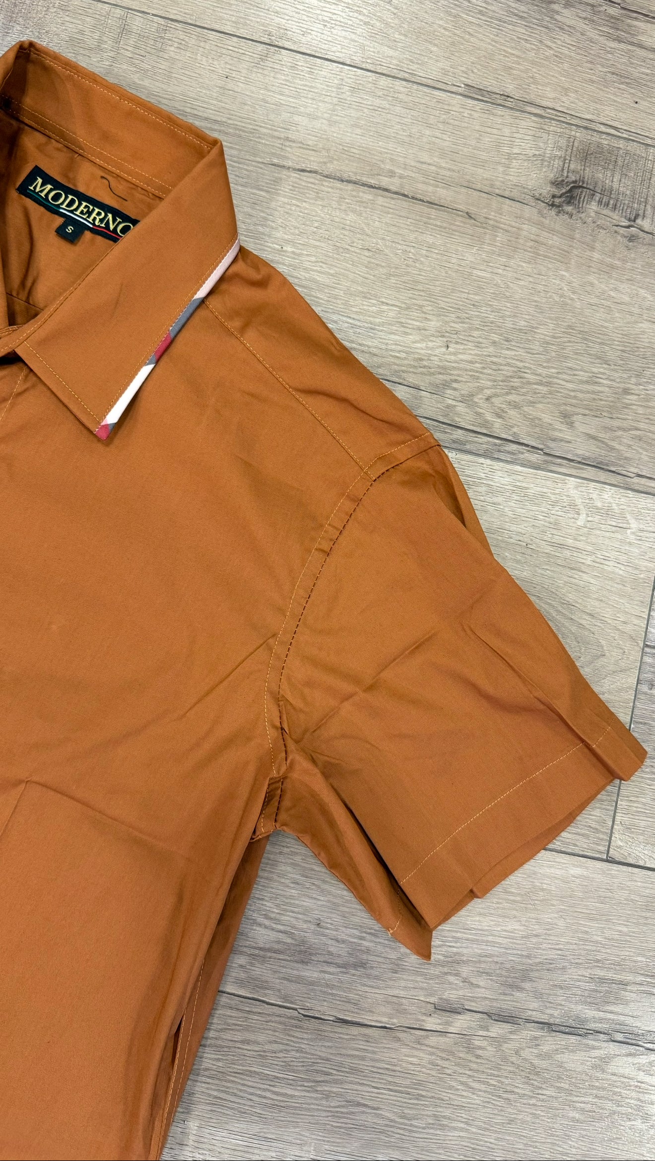 Men’s Short Sleeve Button Up - Burnt