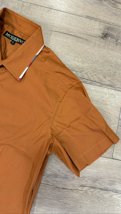 Men’s Moderno Short Sleeve Button Up “Burnt”