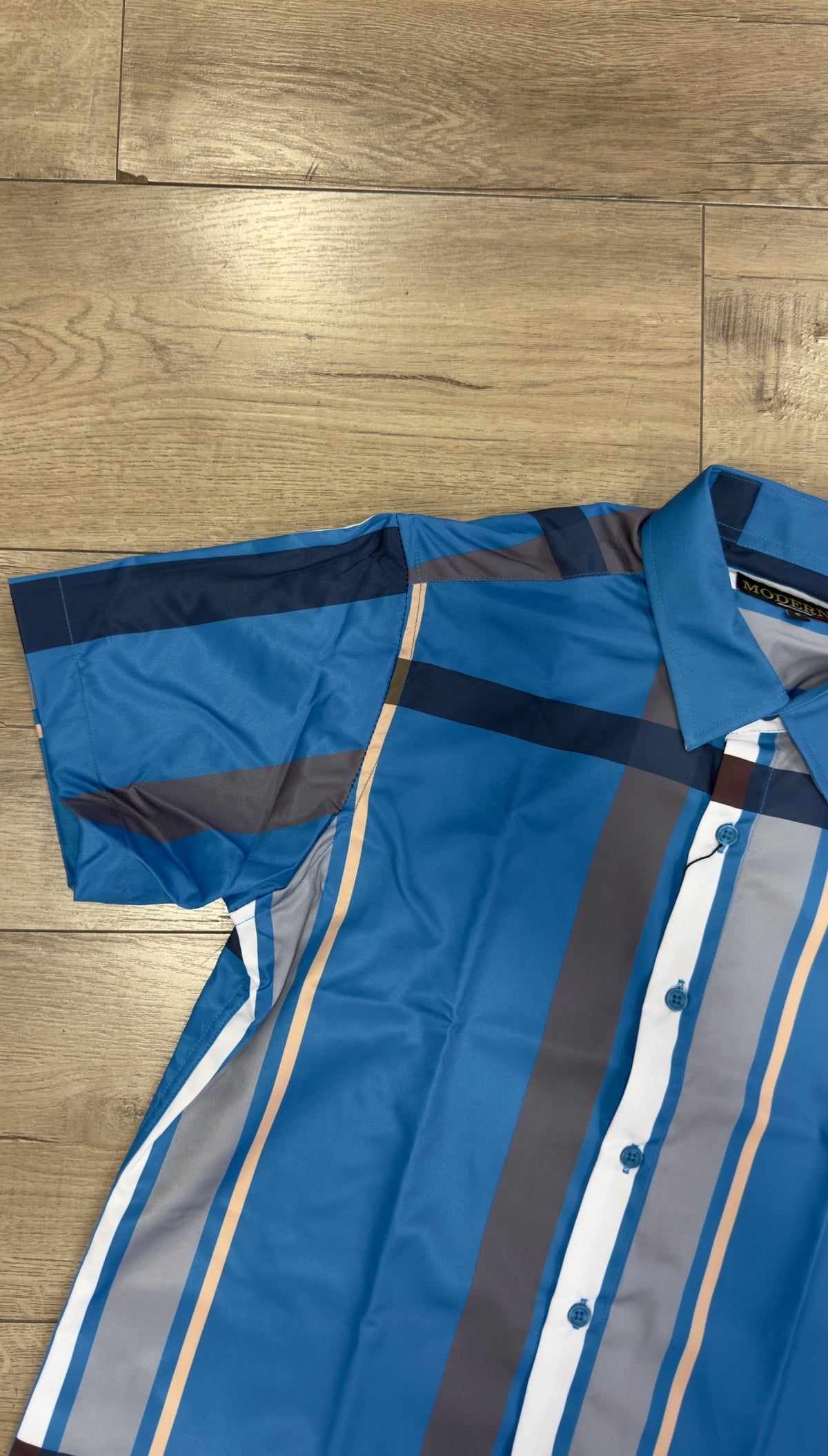 Men’s Moderno Short Sleeve Button Up “Blue Lagoon”