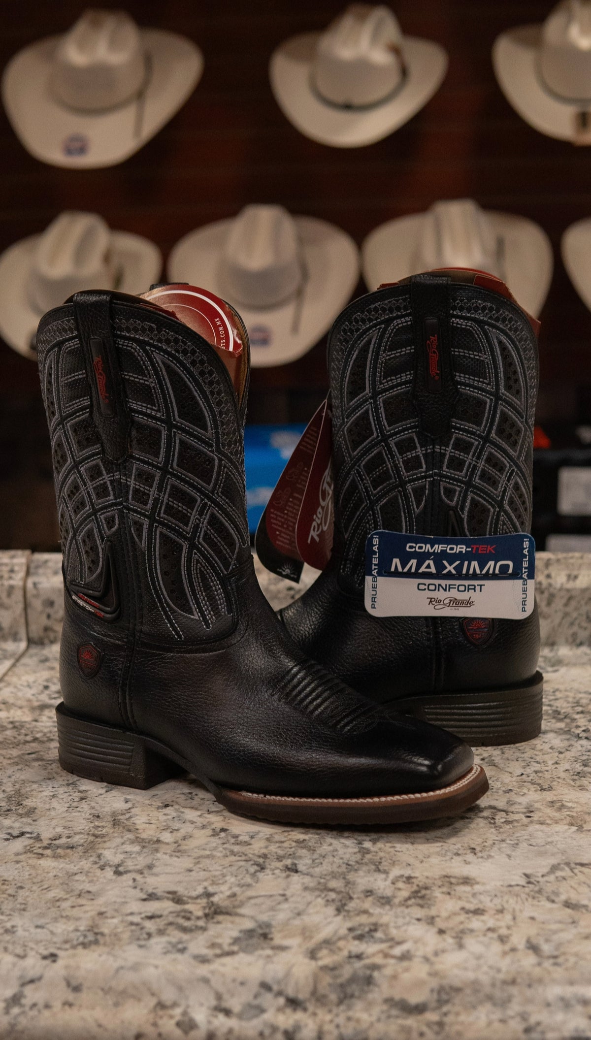 Rio Grande Men's Work Wear Boots Sierra Black Crack Gris