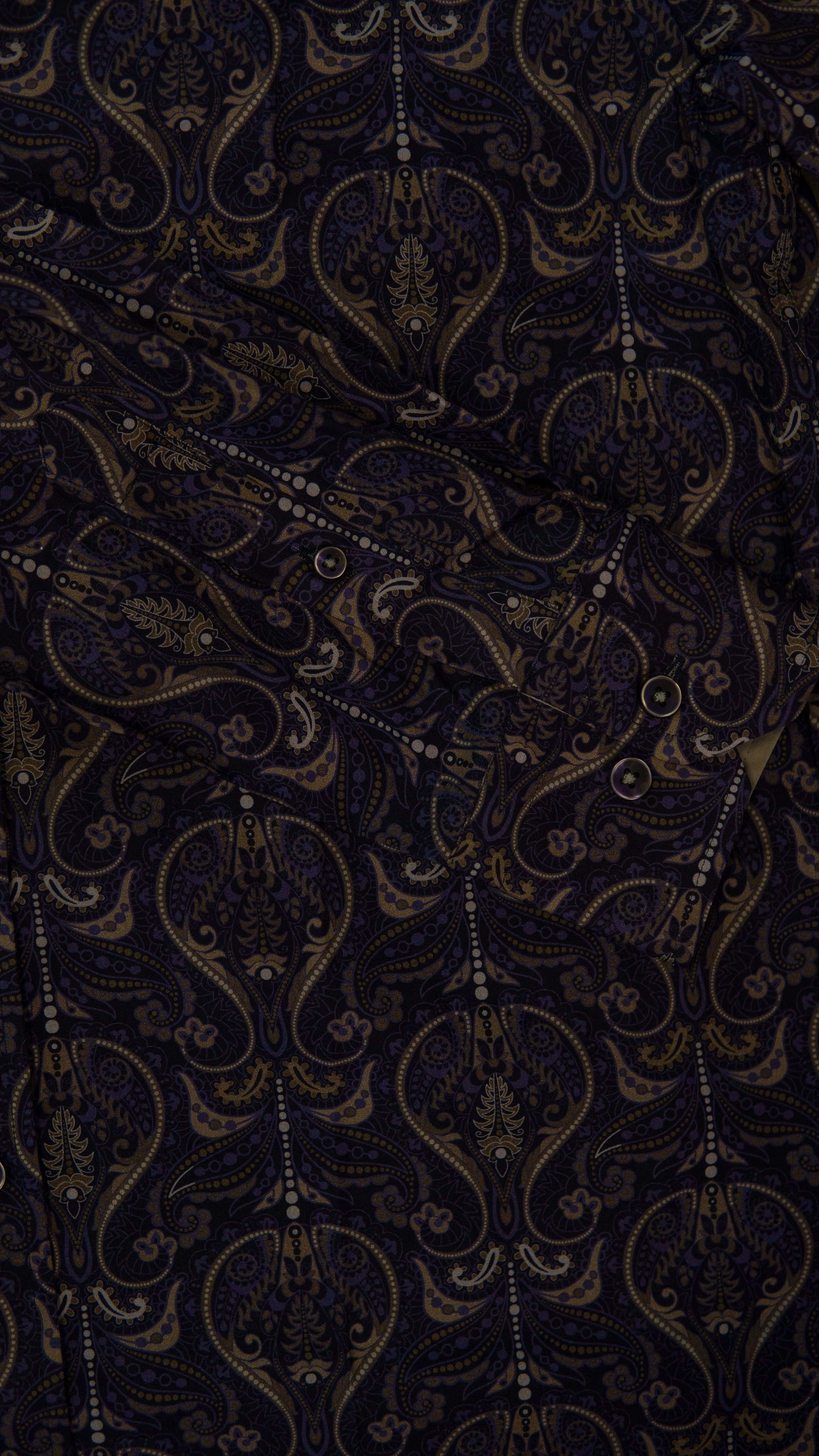 Men’s Printed Long Sleeve Button Up - Purple Rift