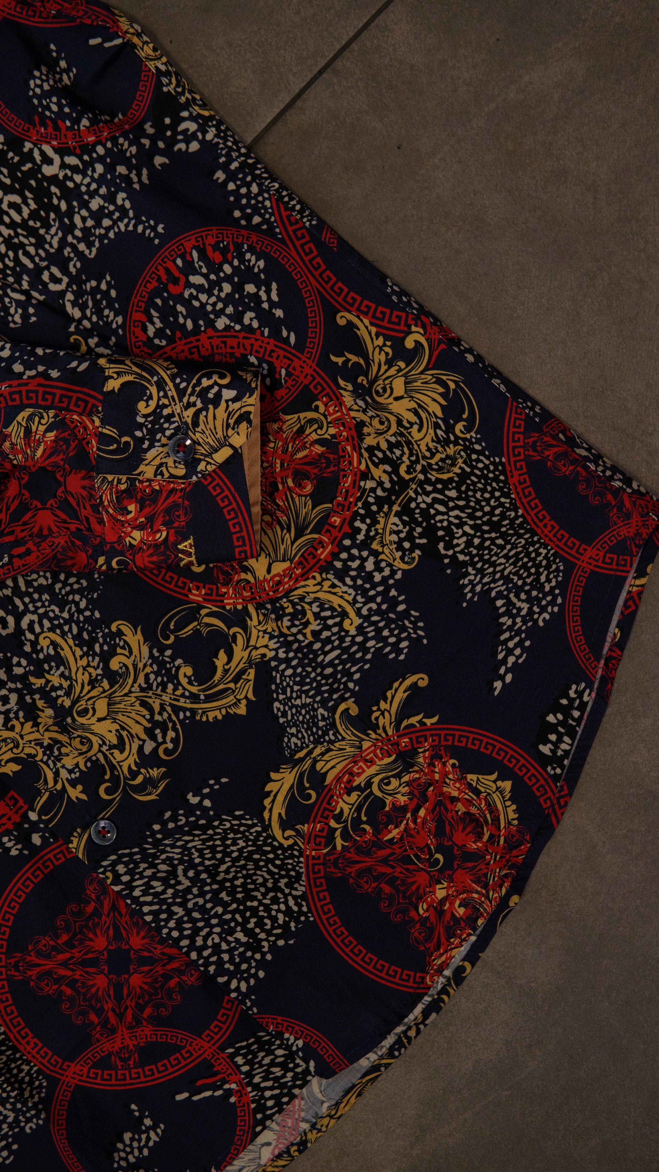 Men’s Printed Long Sleeve Shirt - Dragons Dance