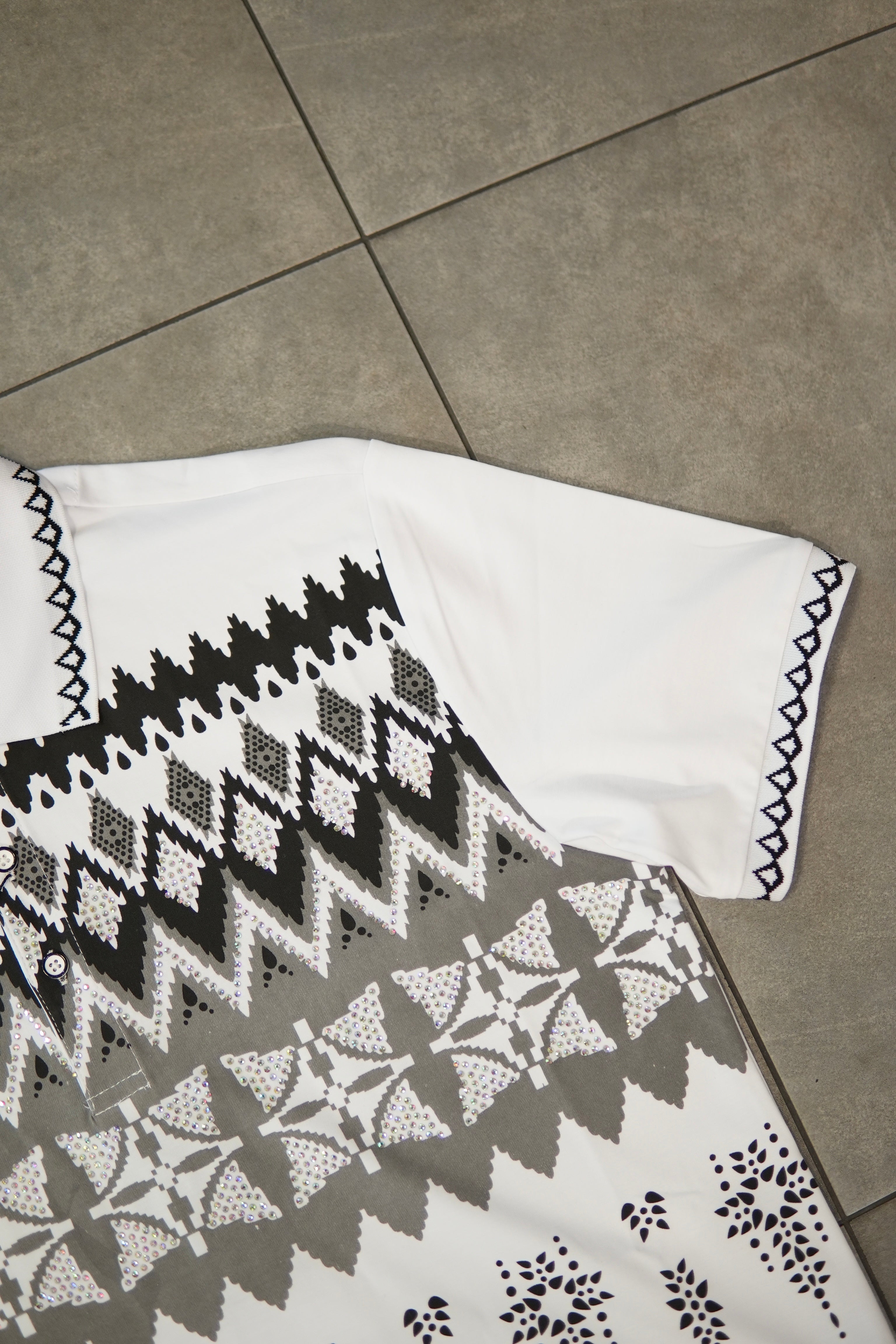 Men’s Polo Button Up - White Pine Crystal