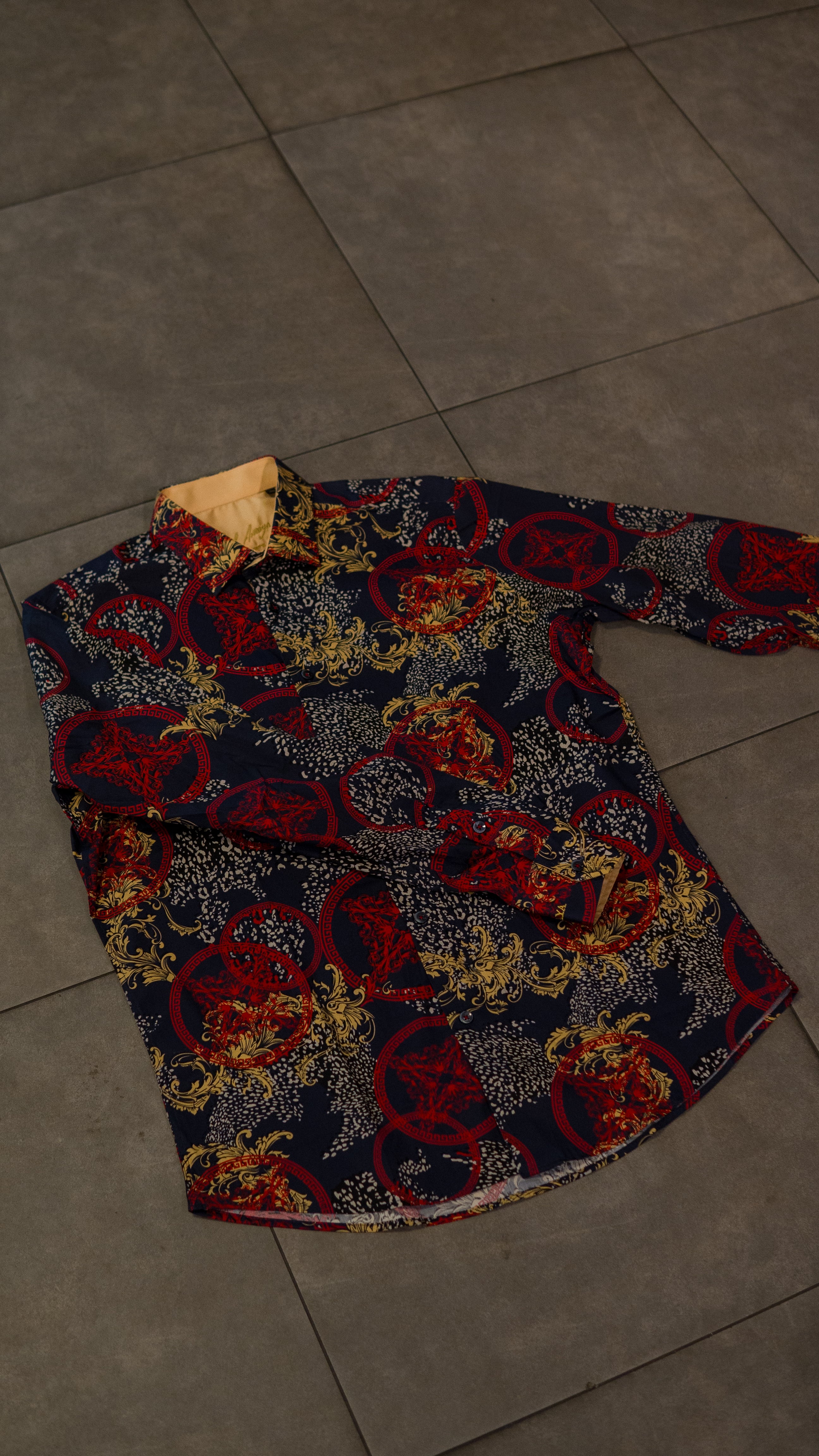 Men’s Printed Long Sleeve Shirt - Dragons Dance