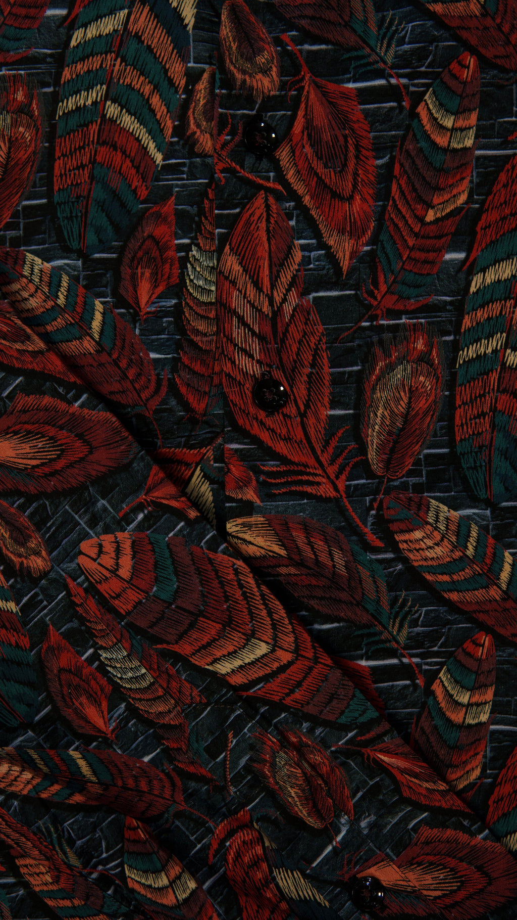 Men’s Printed Long Sleeve Button Up - Tanu-Leaves