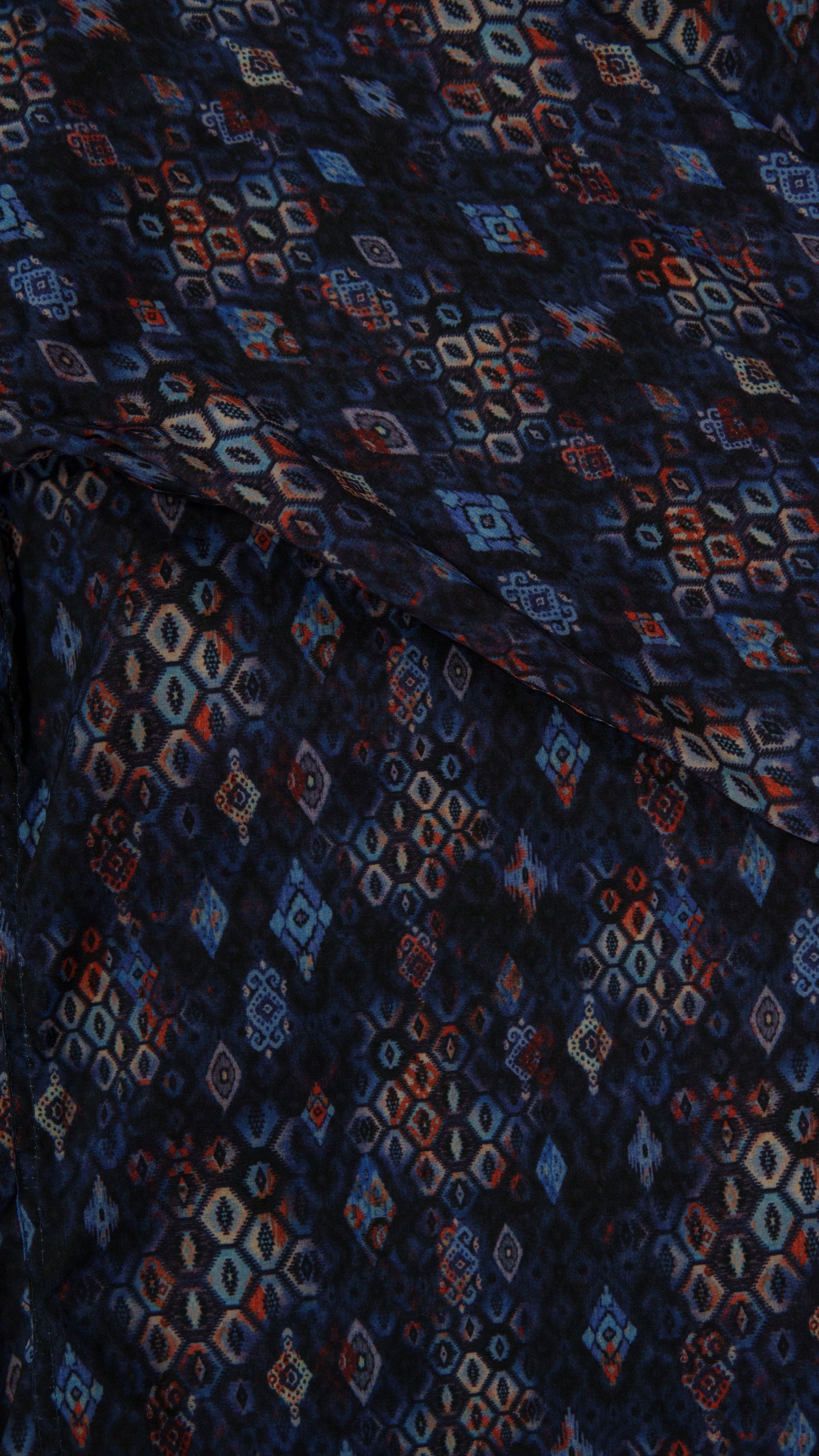 Men’s Printed Long Sleeve Button Up - Hexagonal Purp