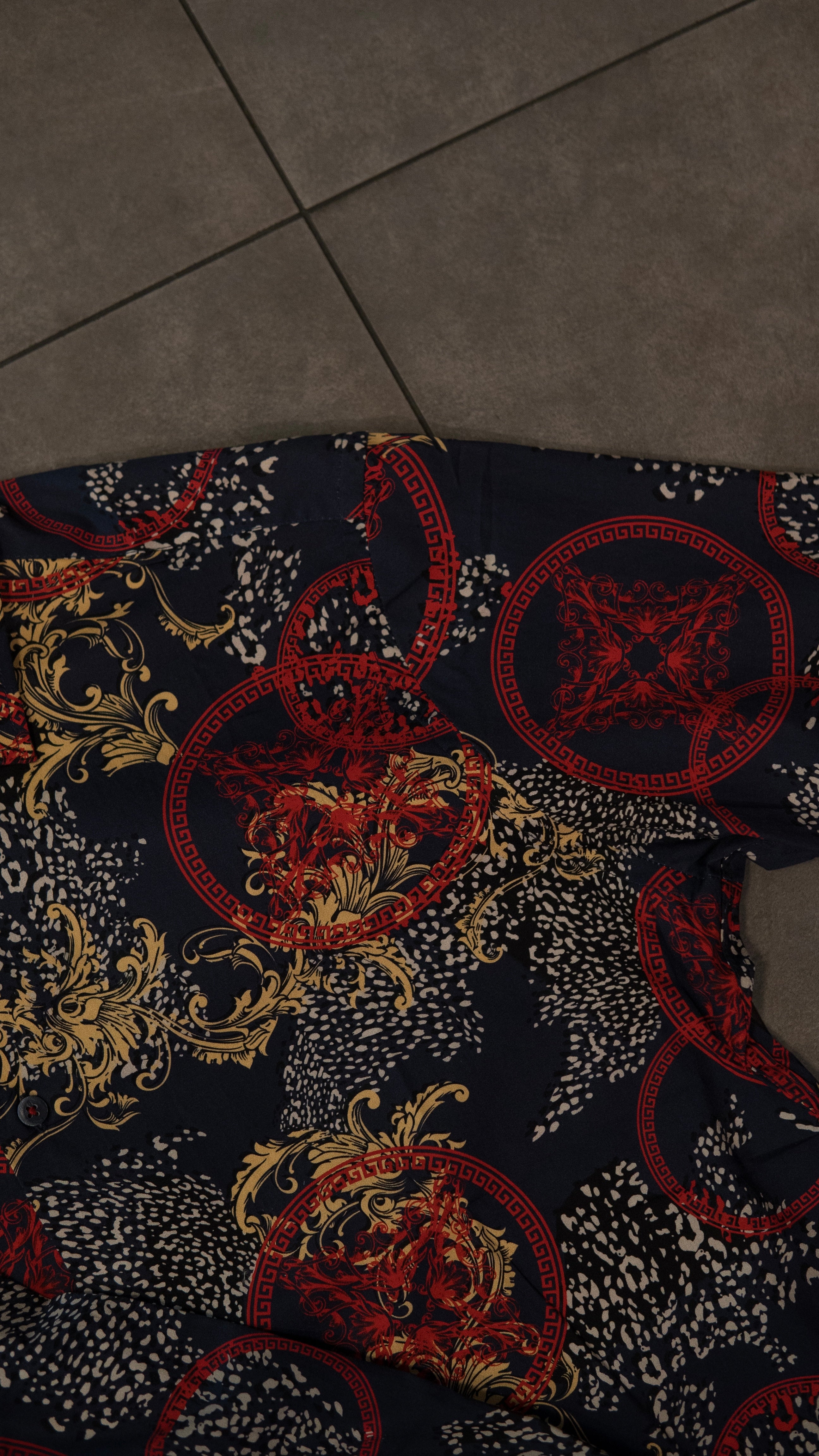 Men’s Printed Long Sleeve Shirt - Dragons Dance