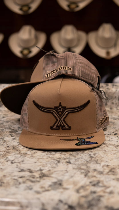 Tex Horn Snapback Cap Camel