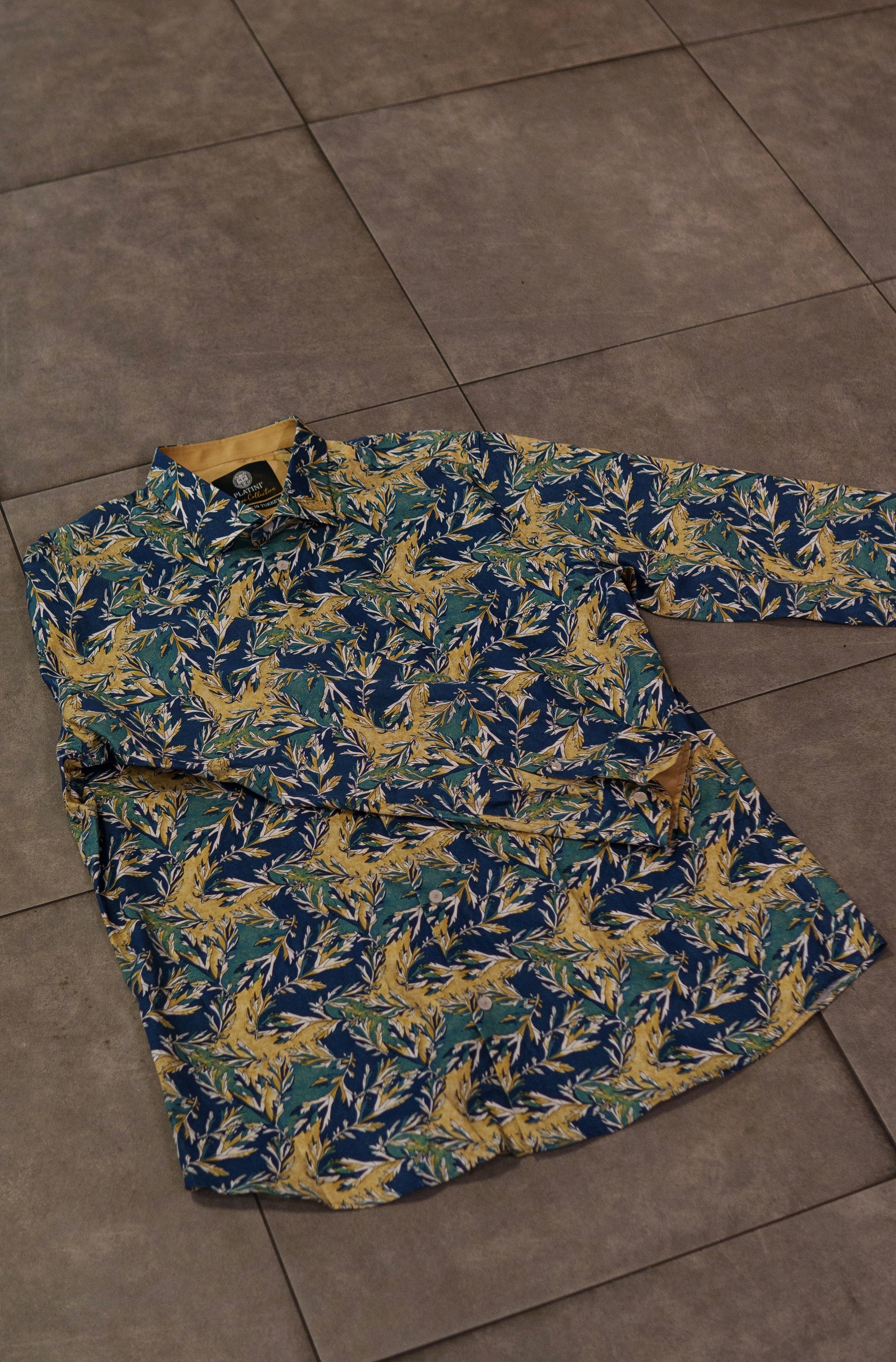 Men’s Printed Long Sleeve Button Up - Everglade