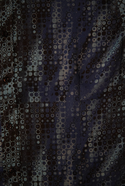 Men’s Printed Short Sleeve Button Up - Blue Lagoon