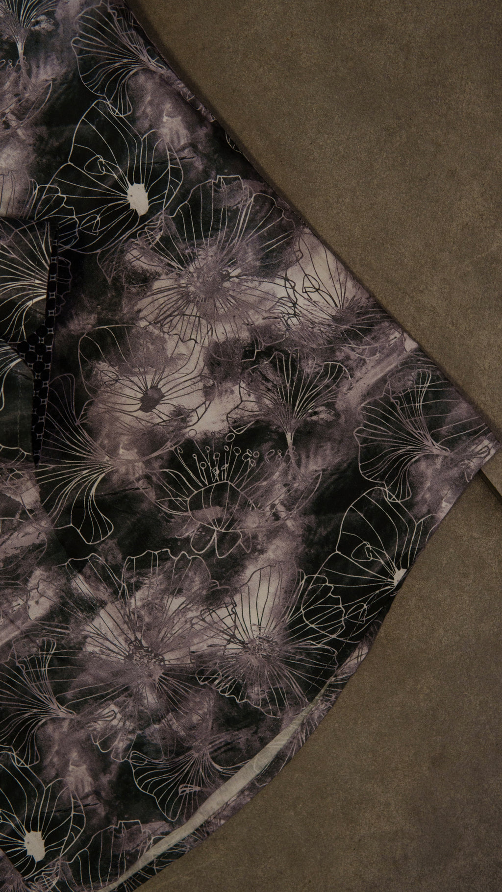 Men’s Long Sleeve Button Up -  Cement Floral