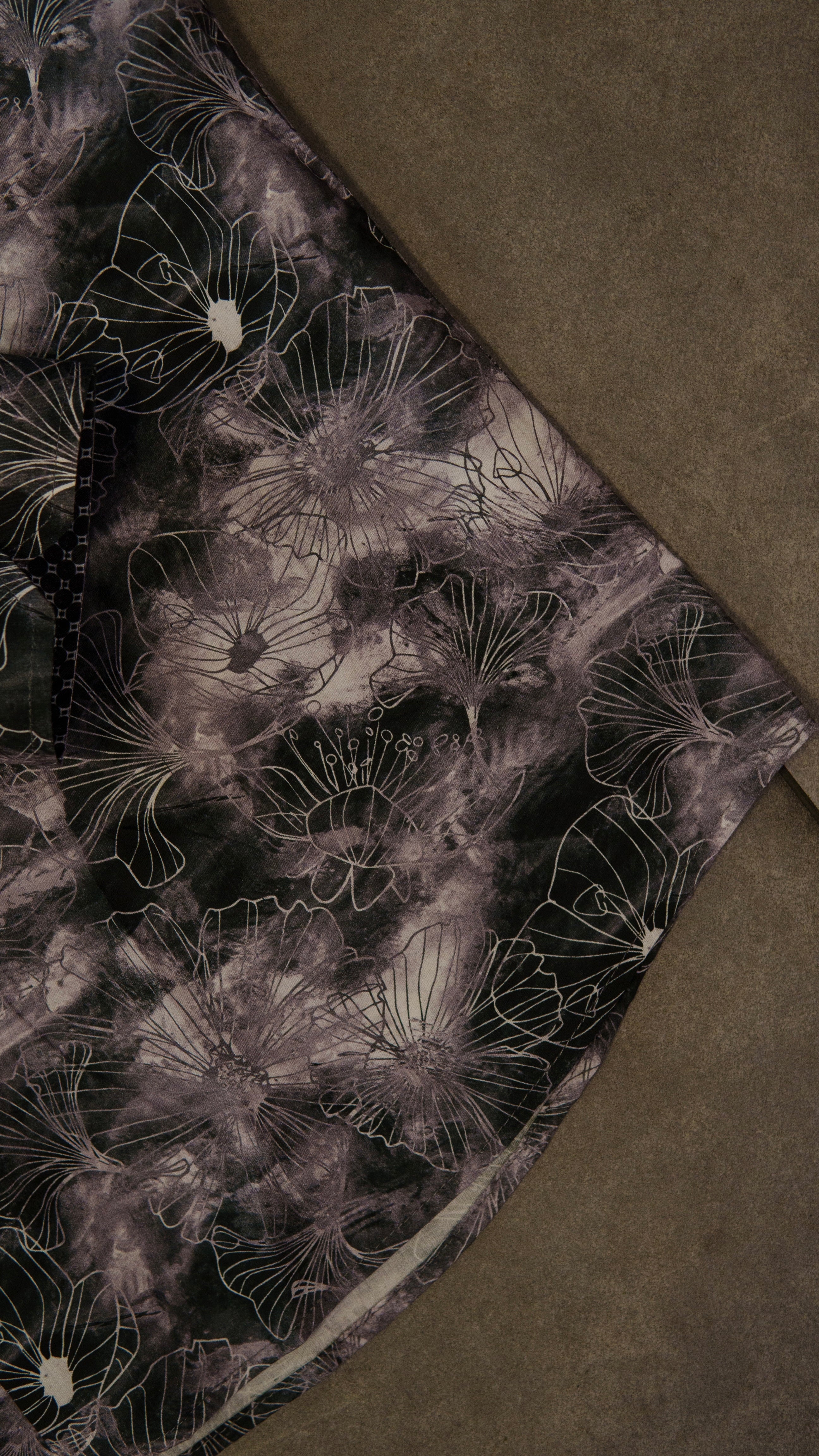 Men’s Long Sleeve Button Up -  Cement Floral