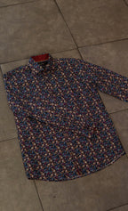 Men’s Printed Long Sleeve Button Up - Cotton Skull Candy