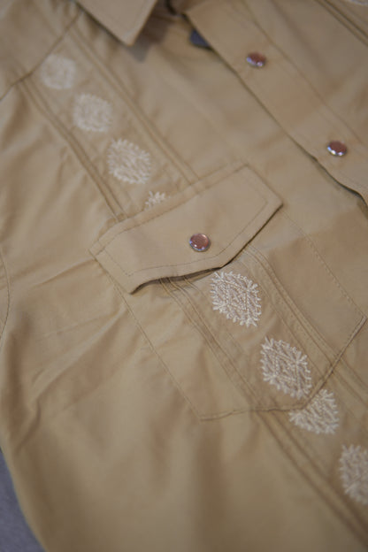 Men’s AW Short Sleeve Button Up “Khaki”