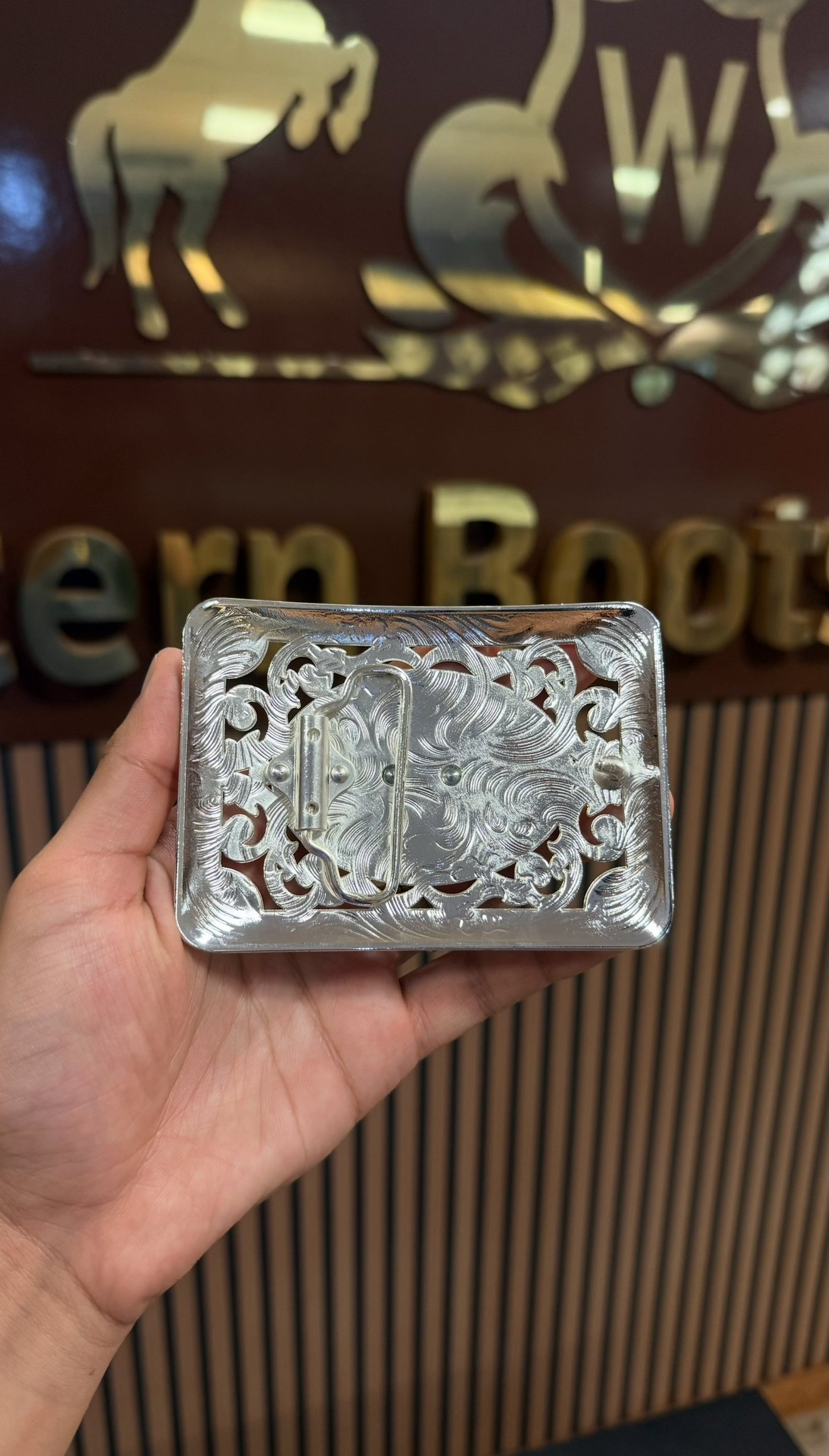 Rooster Gold Silver Buckle