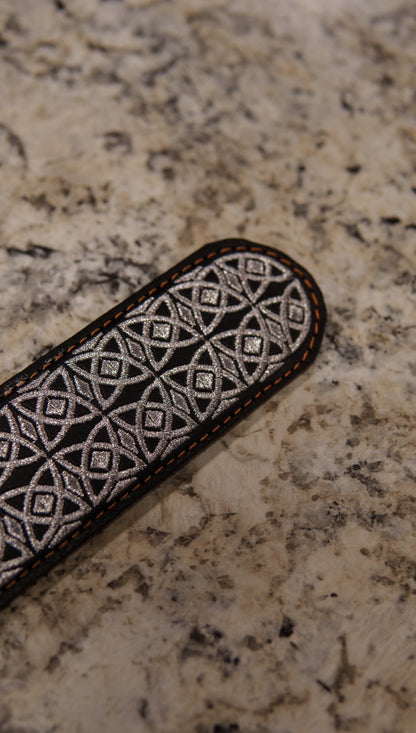 Men’s 2” Belt - Silver Threaded Carousel