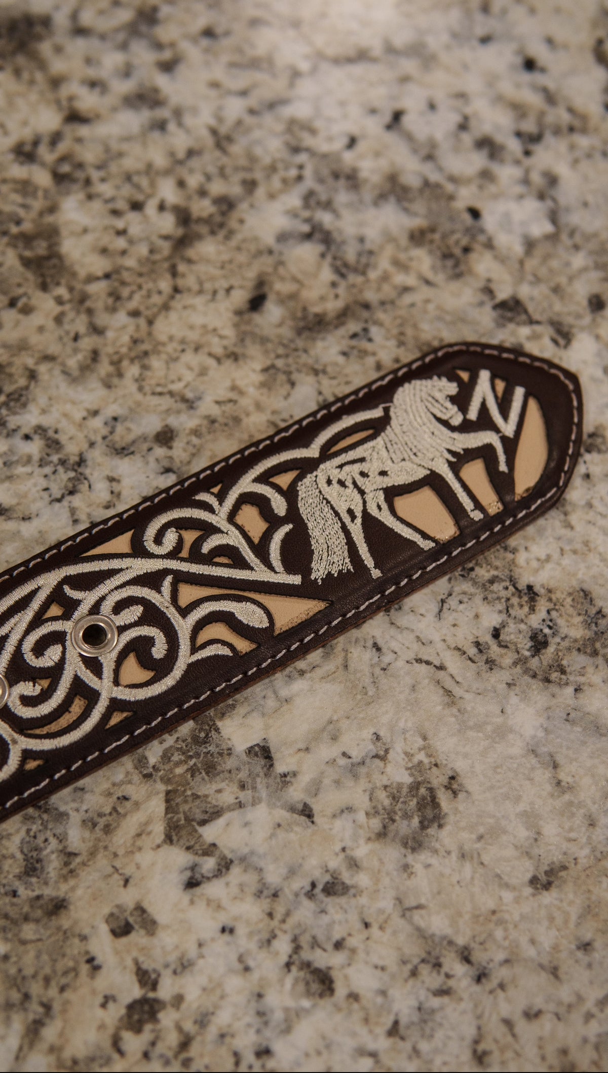 Men’s 2” Belt - Stitched Carousel Horse