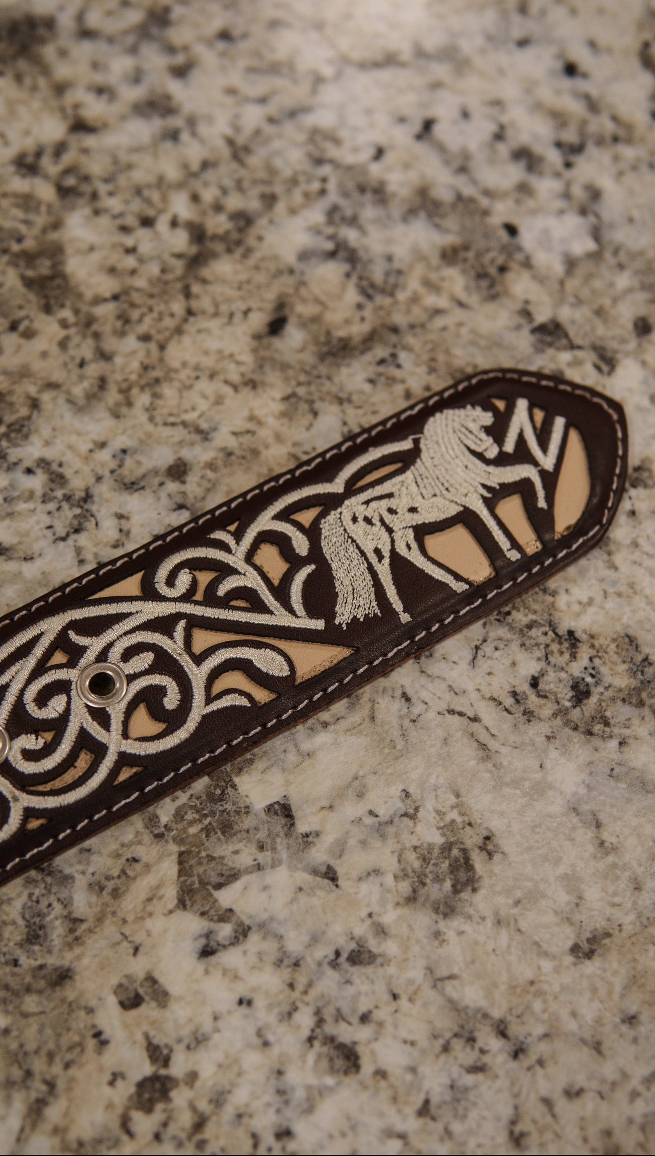 Men’s 2” Belt - Stitched Carousel Horse