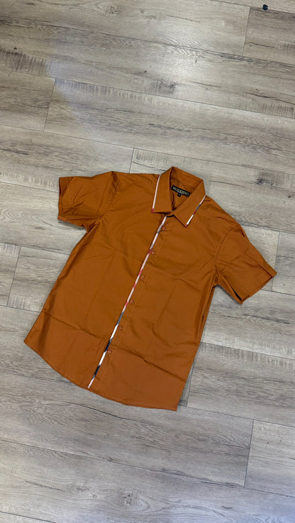 Men’s Moderno Short Sleeve Button Up “Burnt”
