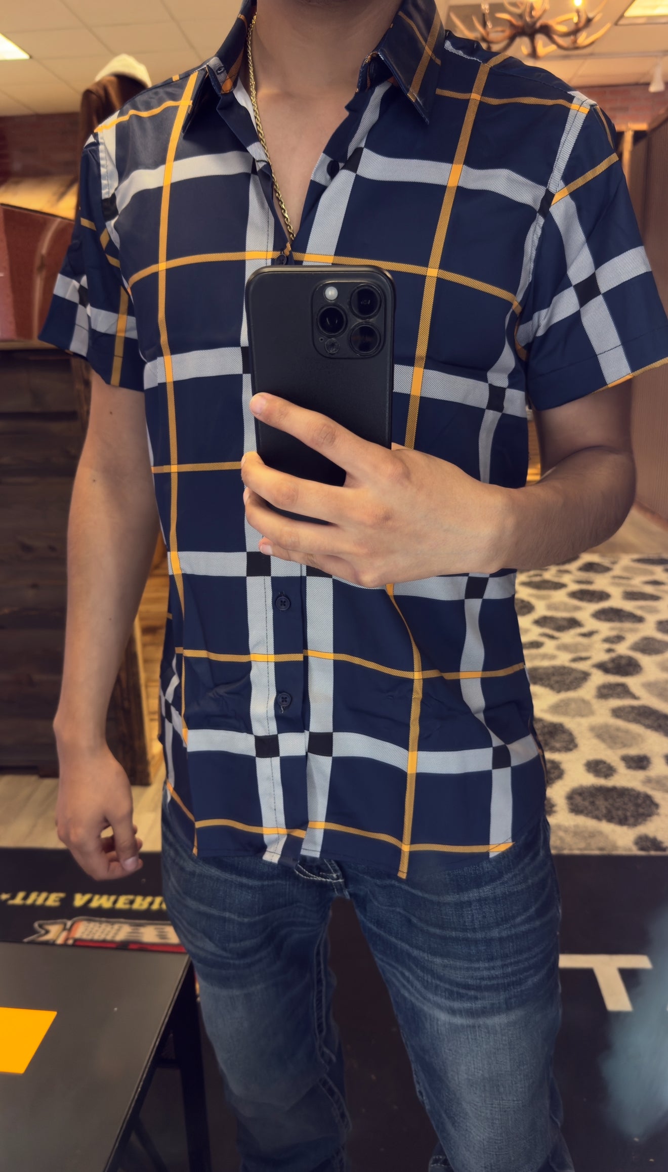 Men’s Short Sleeve Button Up - Purple Royalty