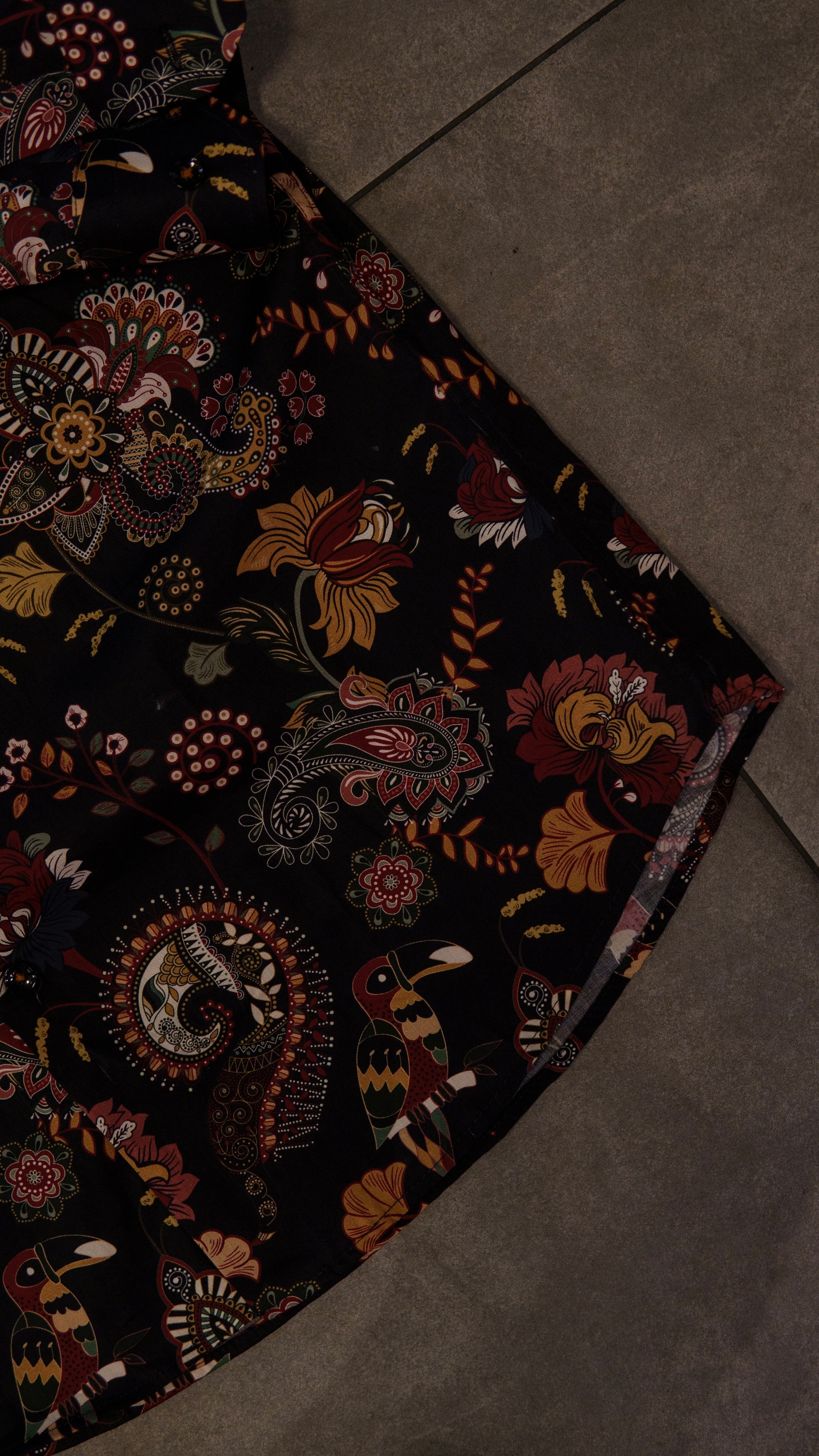 Men’s Printed Long Sleeve Button Up - Birds Maravilla