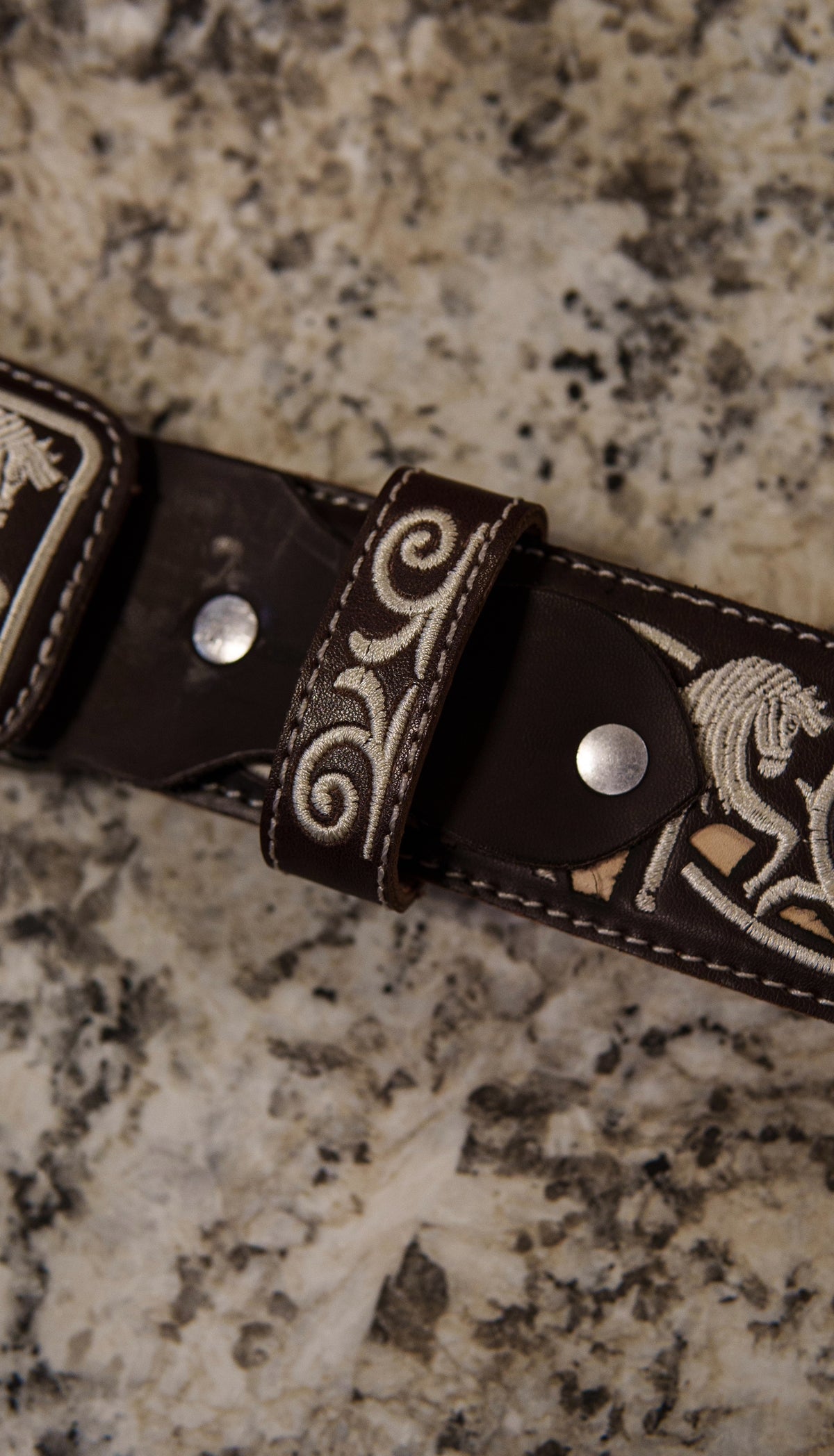 Men’s 2” Belt - Stitched Carousel Horse