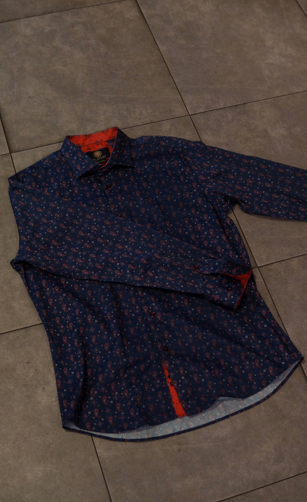 Men’s Printed Long Sleeve Button Up - Gravity Paisley