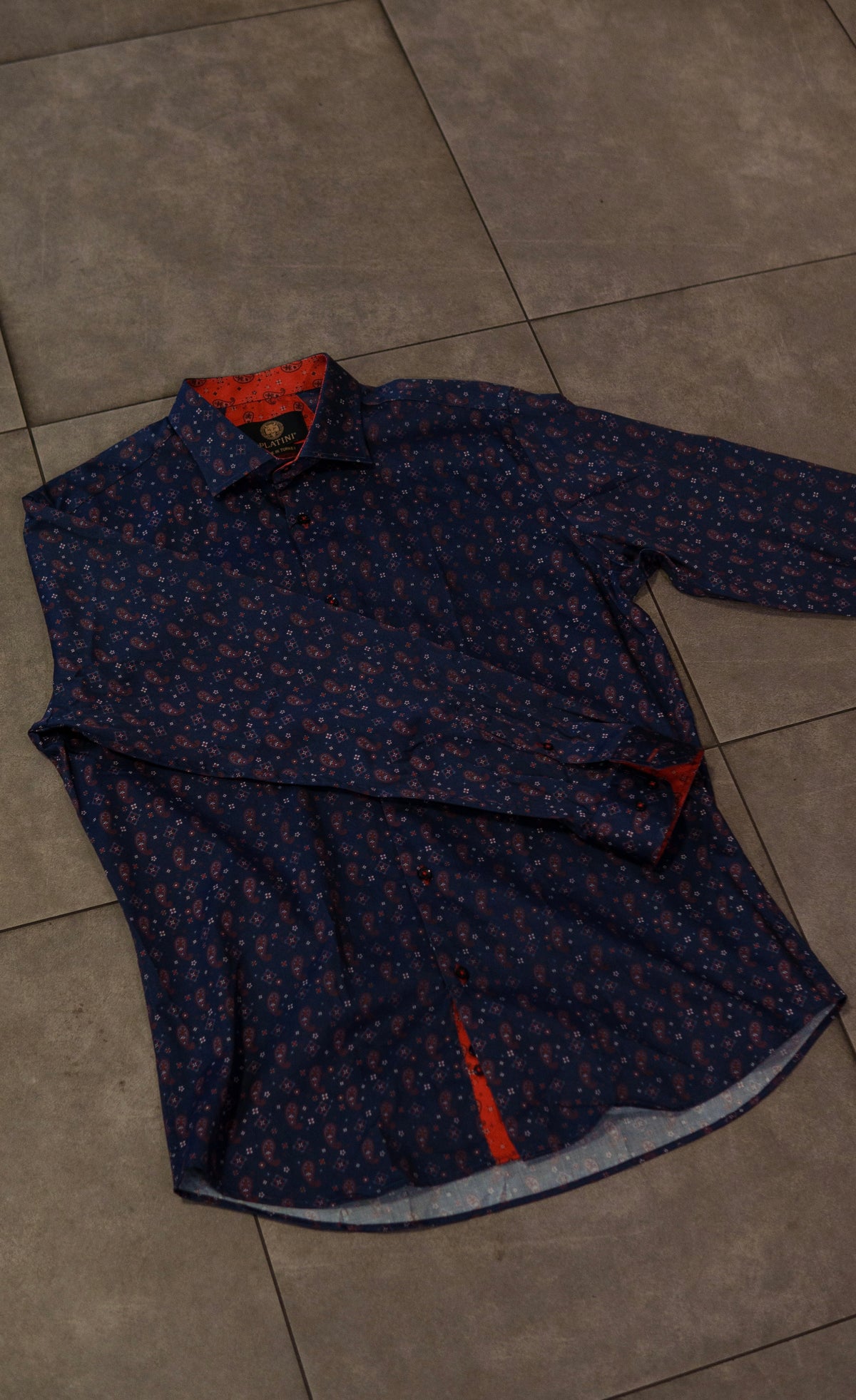 Men’s Printed Long Sleeve Button Up - Gravity Paisley