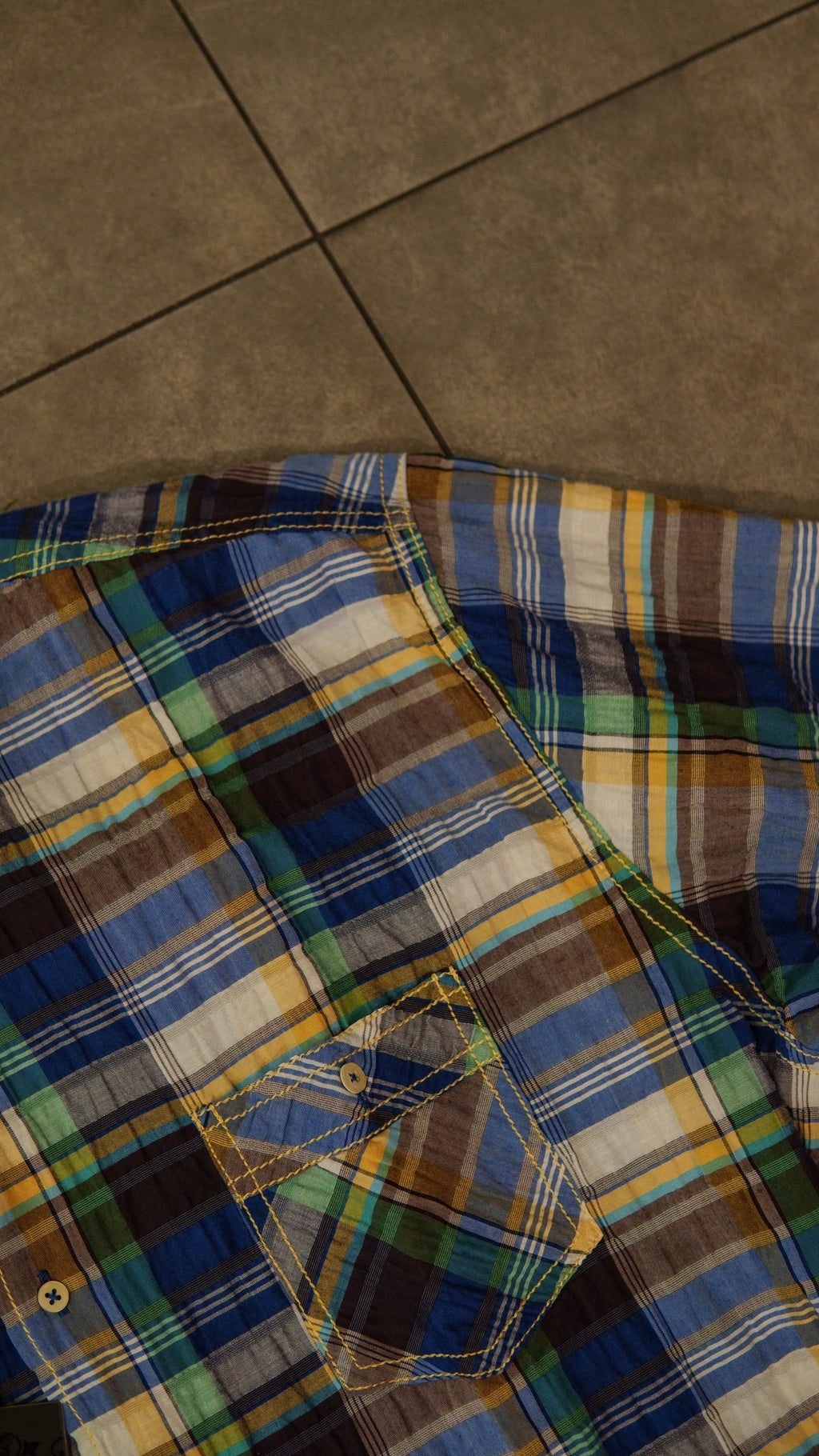 Men’s Printed Long Sleeve Button Up - Cuadra Plaid