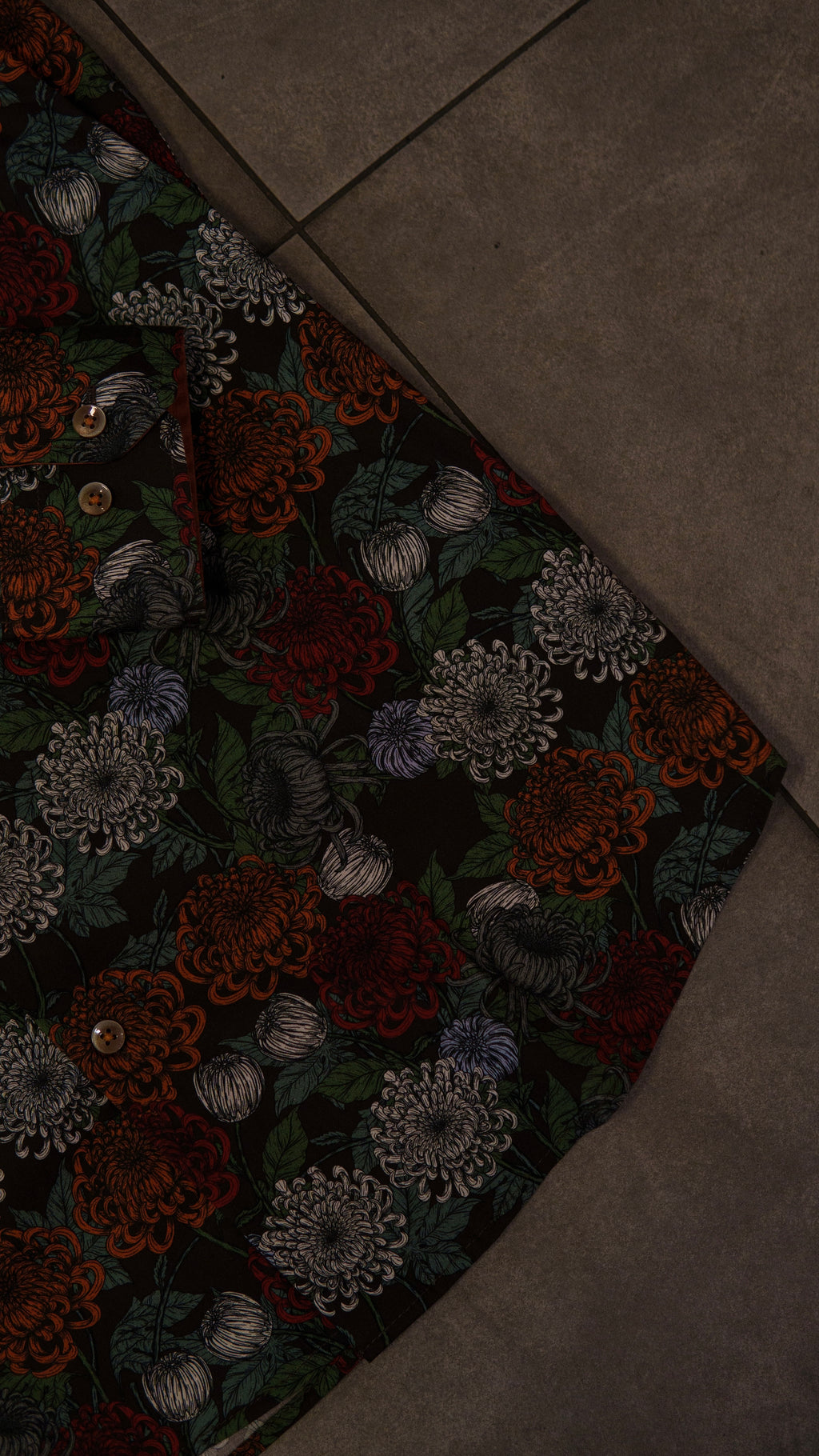 Men’s Printed Long Sleeve Button Up - Vintage Pond