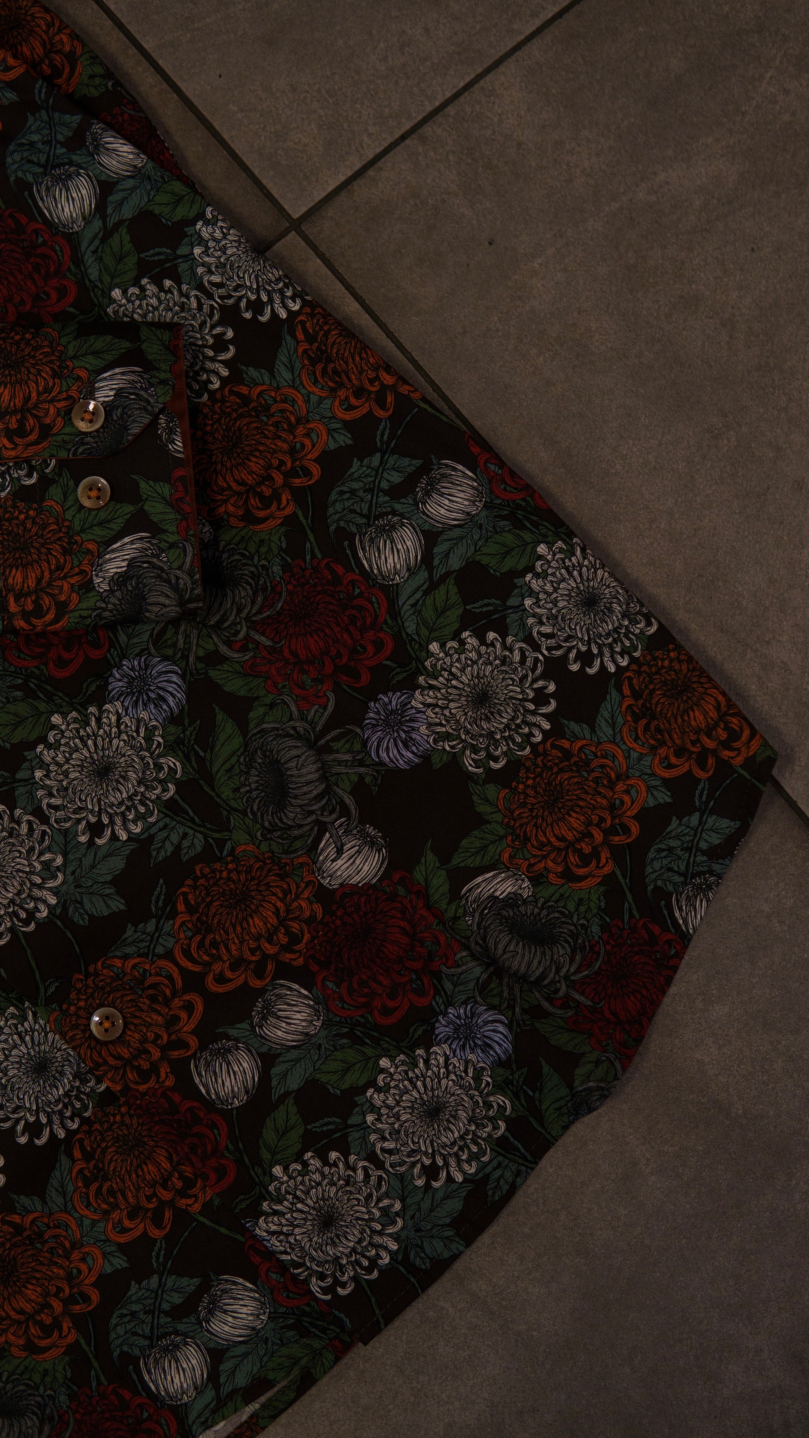 Men’s Printed Long Sleeve Button Up - Vintage Pond