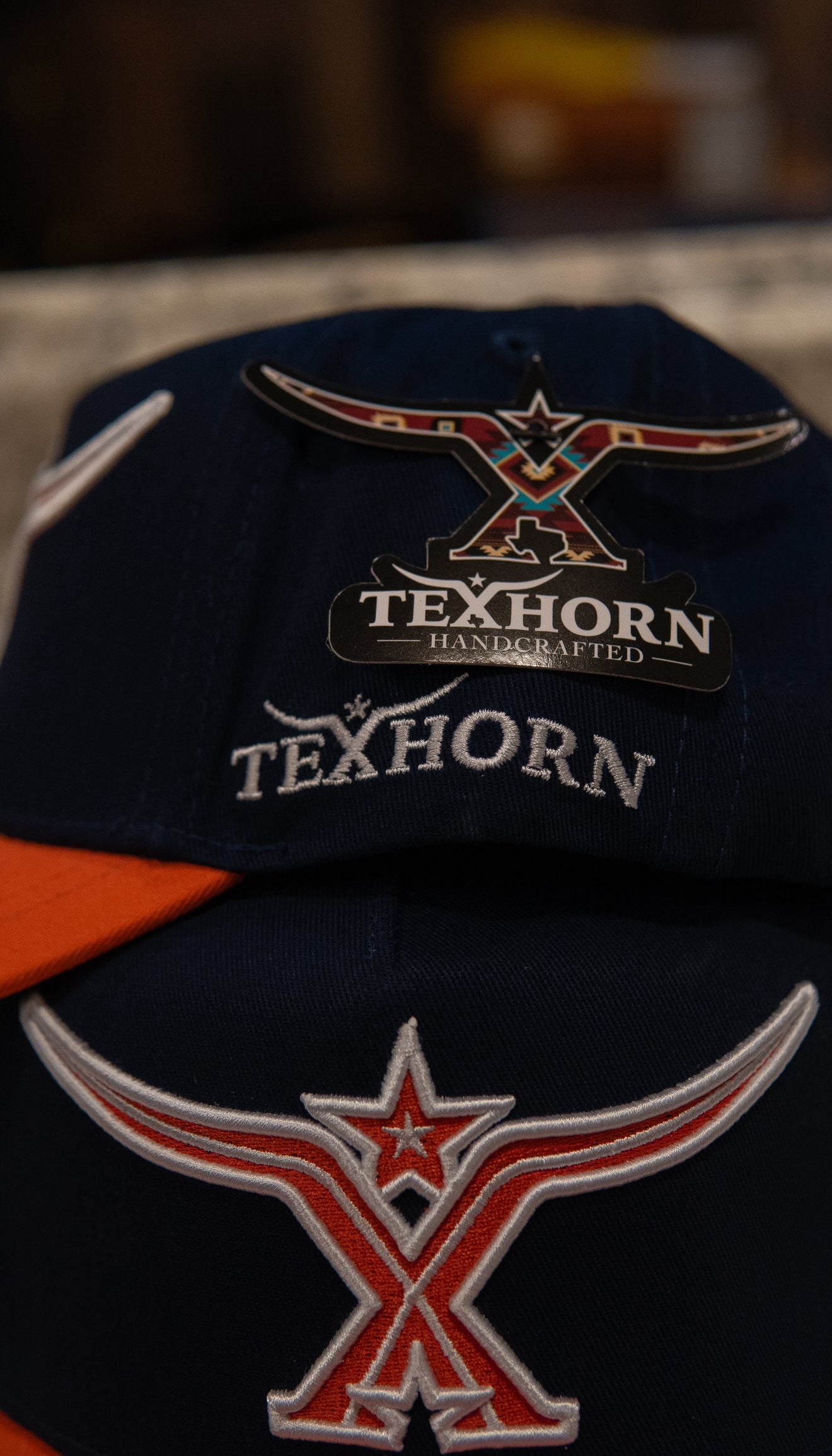 Tex Horn Cap - Navy Orange Brim