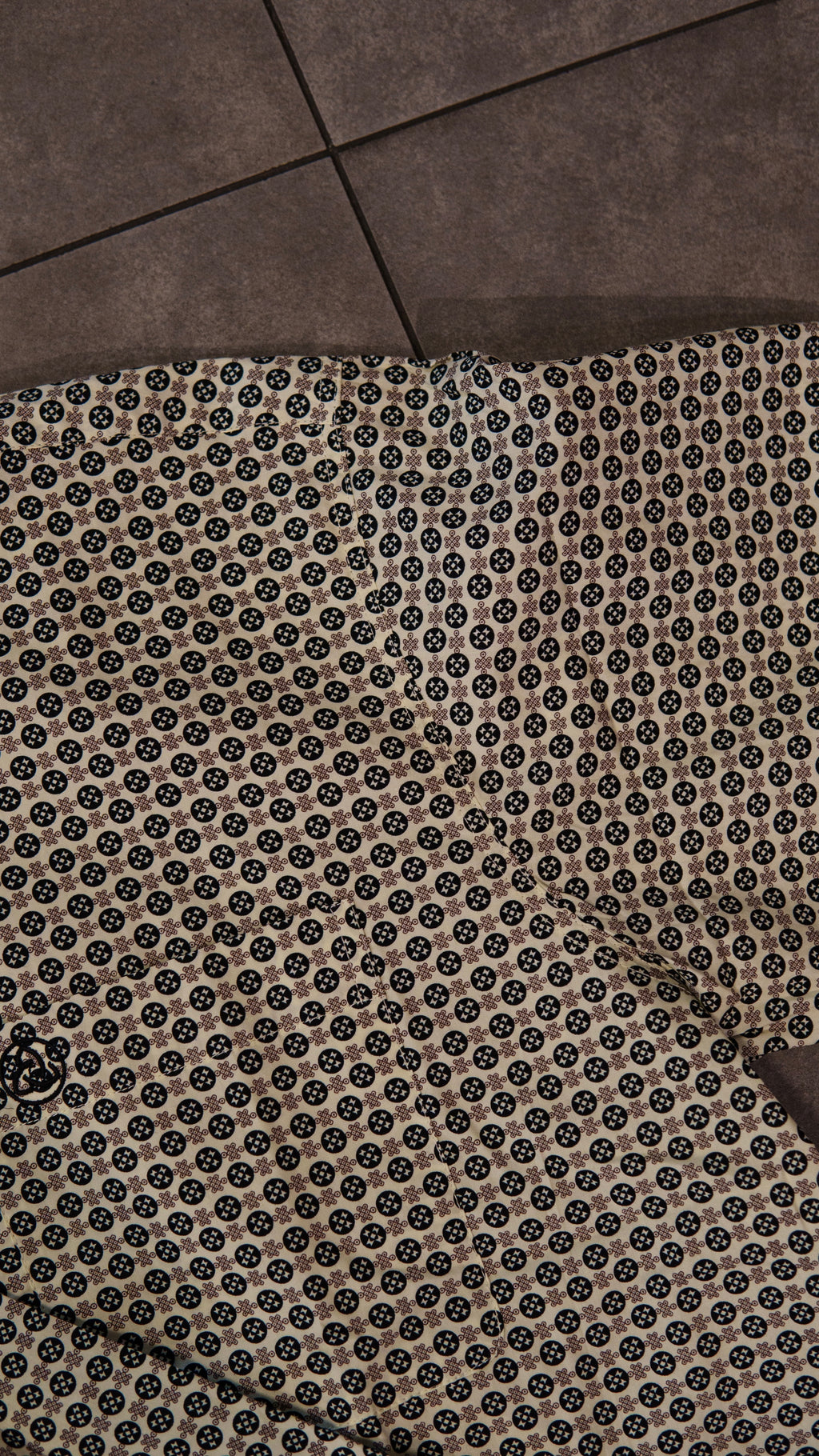 Men’s Printed Long Sleeve Button Up - Pistachio