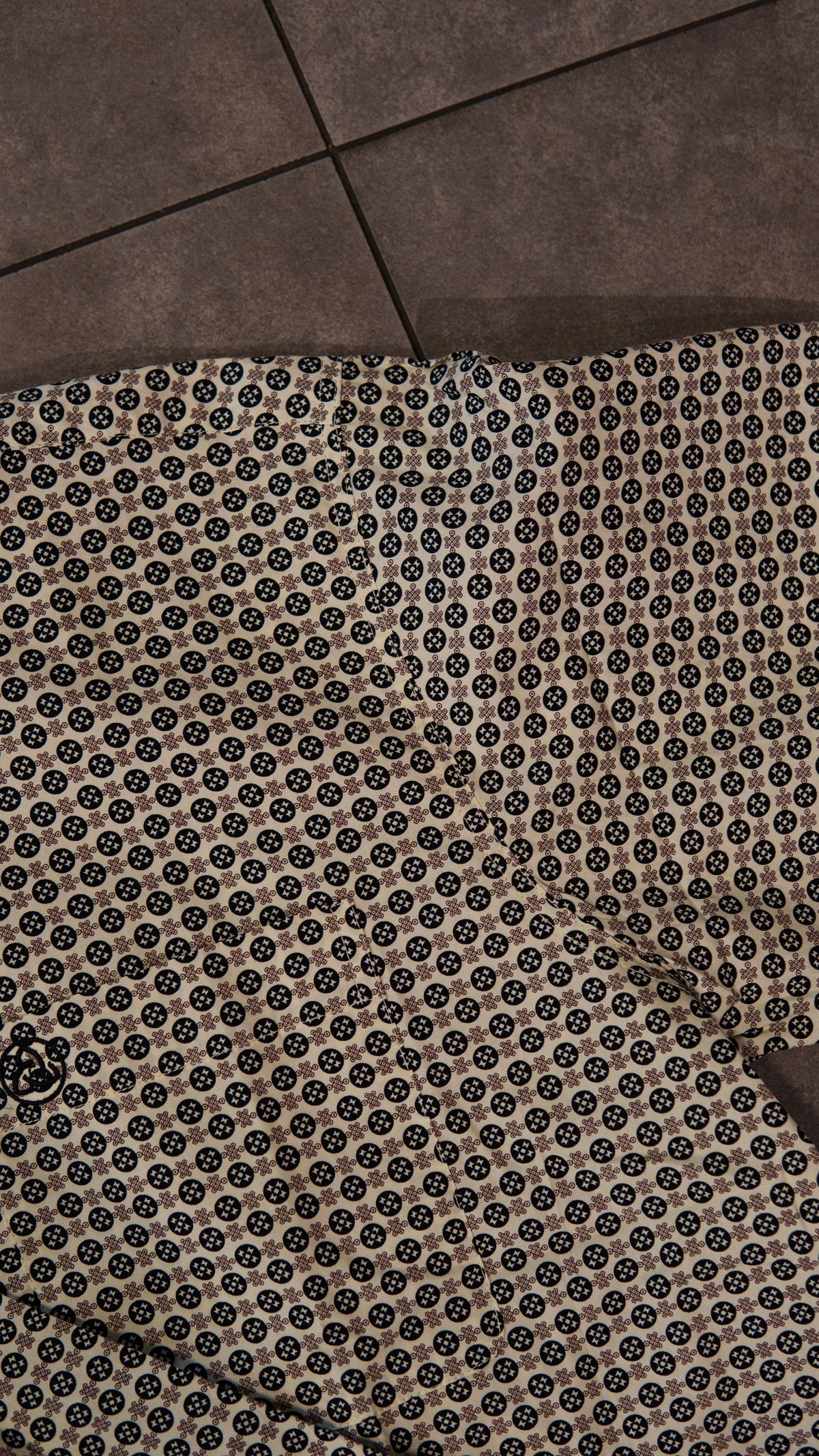 Men’s Printed Long Sleeve Button Up - Pistachio
