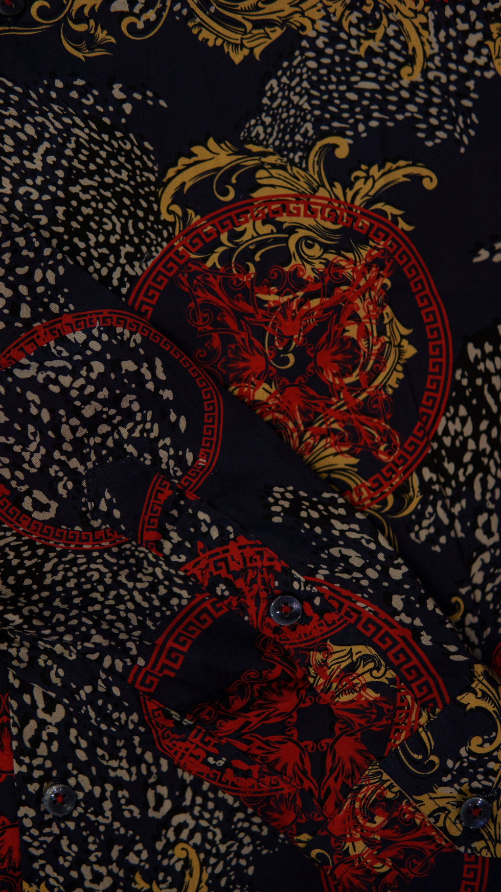 Men’s Printed Long Sleeve Shirt - Dragons Dance