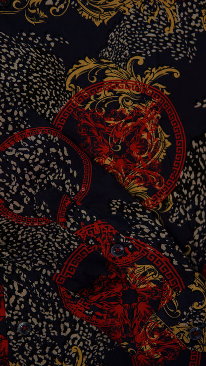 Men’s Printed Long Sleeve Shirt - Dragons Dance