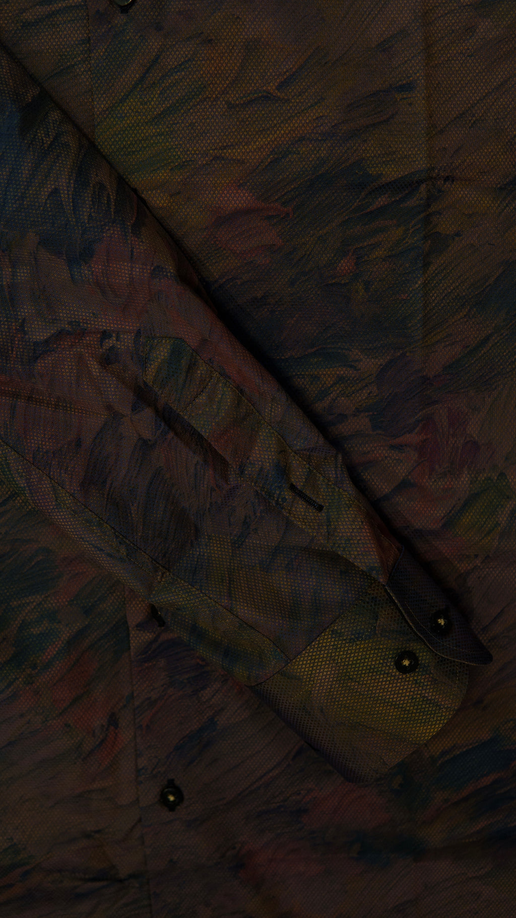 Men’s Printed Long Sleeve Button Up - Brown Oil