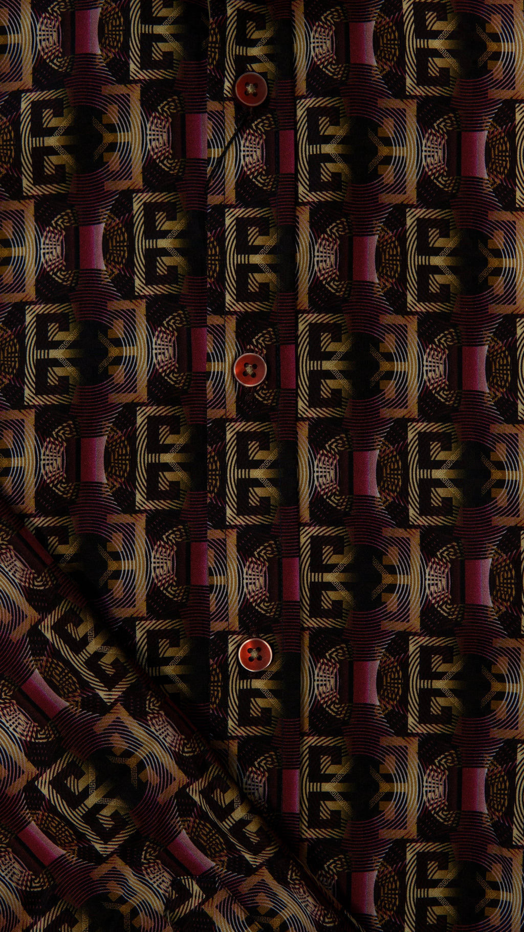 Men’s Printed Long Sleeve Button Up - Para Purp