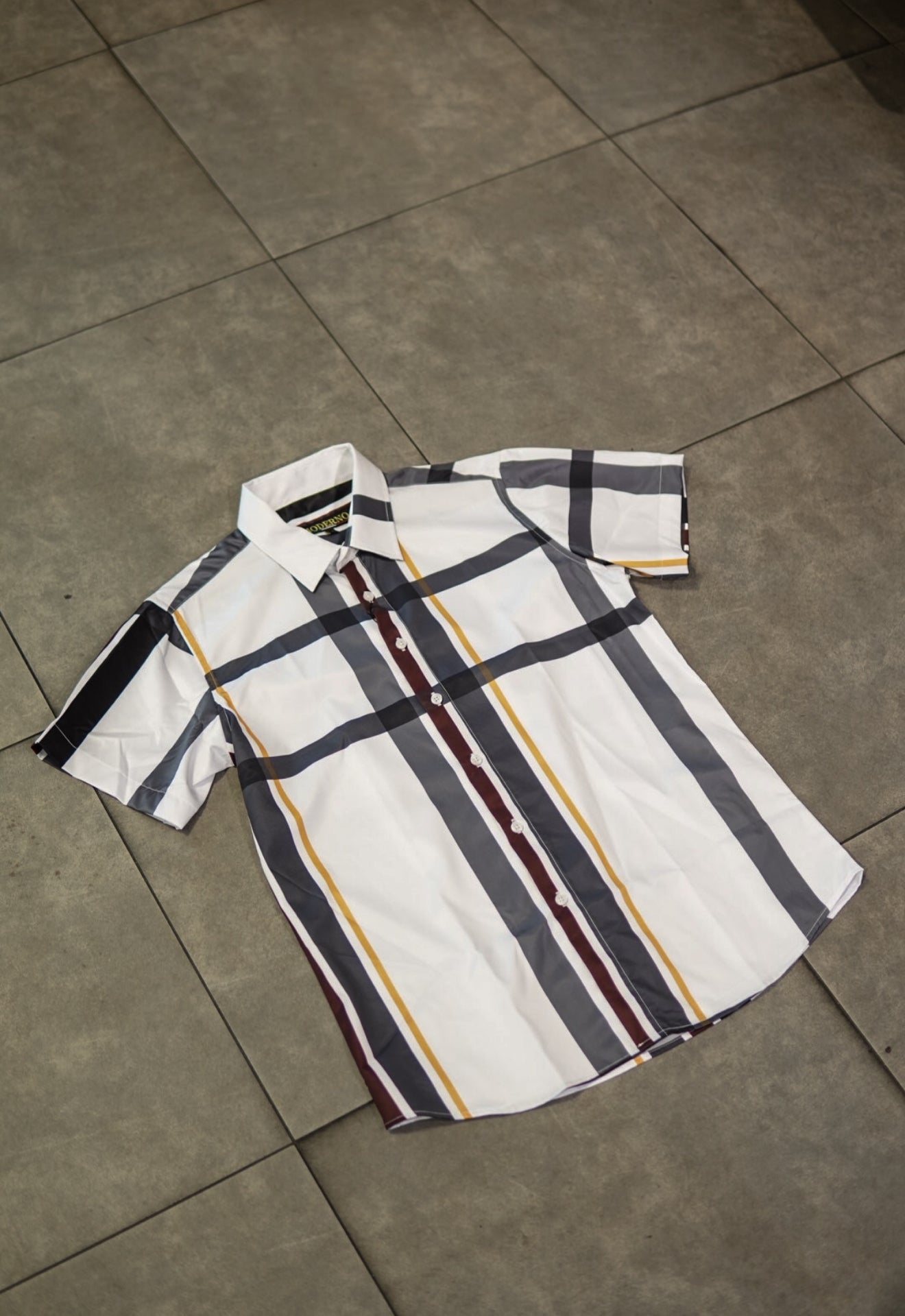 MENS SHORT SLEEVE BUTTON UP - WHITE