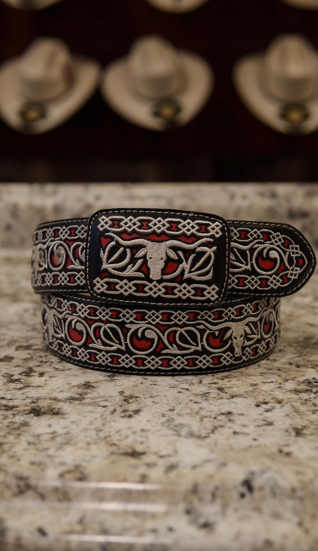 Men’s 2” Belt - Raging Red Stitched Toro